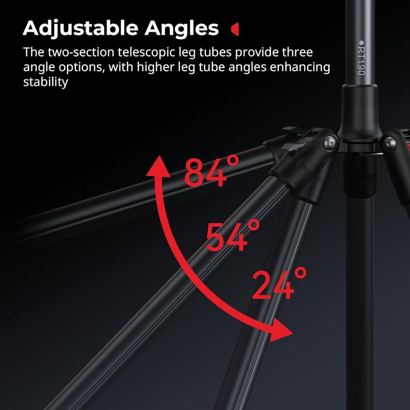 SMALLRIG 74.8"/ 6.23 ft Adjustable Light Stand Photography, Max Load 8.8 lb, Compact Lighting Tripod Stand for Softbox, Flashlights, Ring Light, LED Video Lights, COB Light, Folded Size 16.5" - 5475 - Image 5